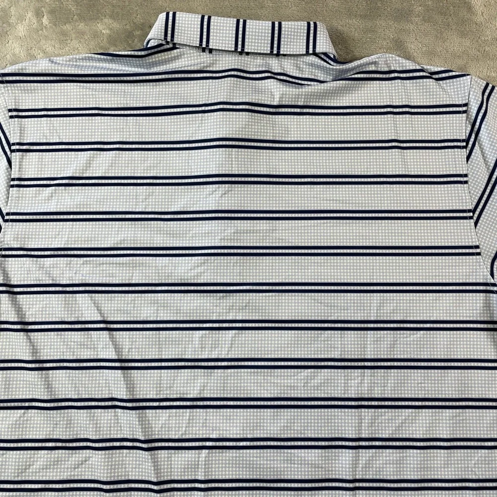 Turtleson Polo Shirt Mens XL Blue Striped Golf Stretch Lightweight Preppy Casual - Picture 7 of 9